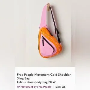 Nwt Free People Movement Cold Shoulder Sling Bag Orange & Pink Crossbody Free People | Bags | Nwt Free People Cold Shoulder Sling Bag  main image 3